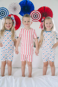 Red White & Bows 2pc Bamboo Pajamas - BIG FRENCHIES