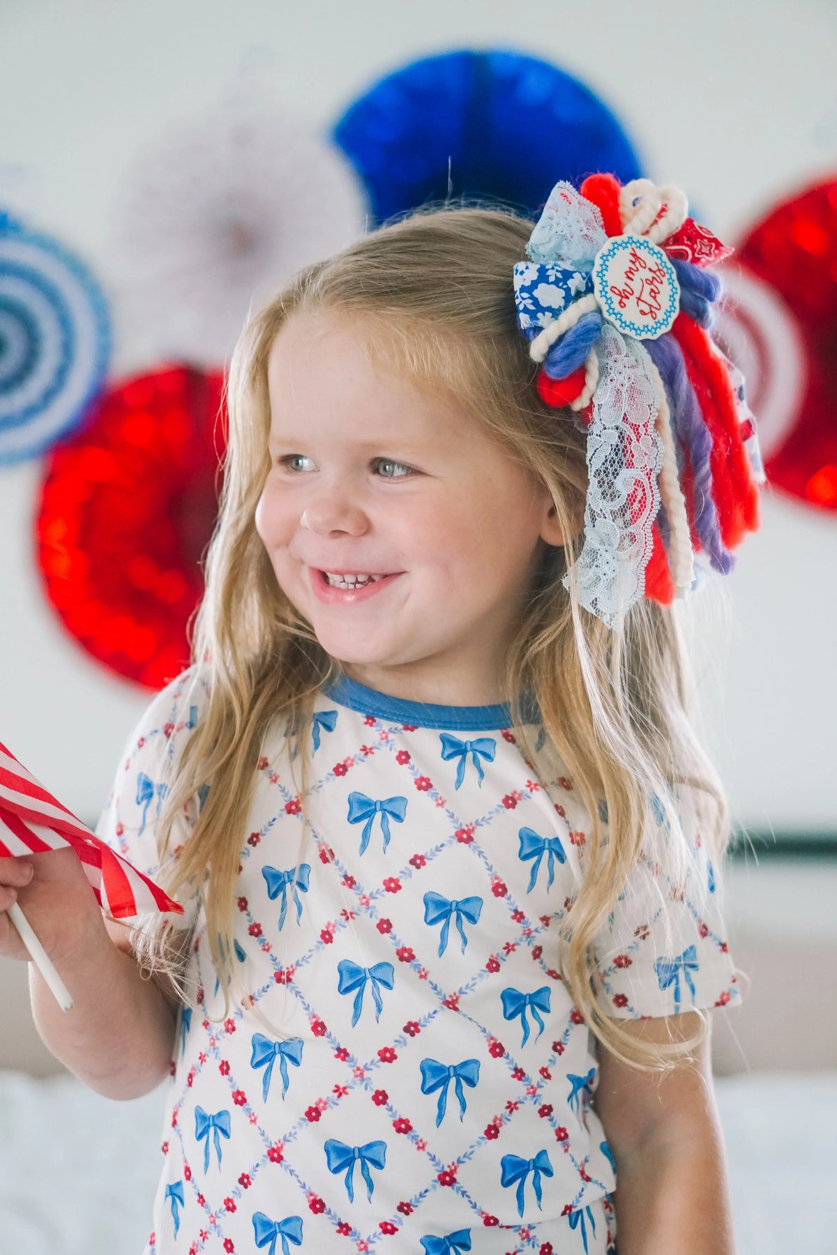 Red White & Bows 2pc Bamboo Pajamas - BIG FRENCHIES