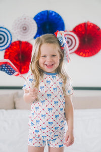 Red White & Bows 2pc Bamboo Pajamas - BIG FRENCHIES