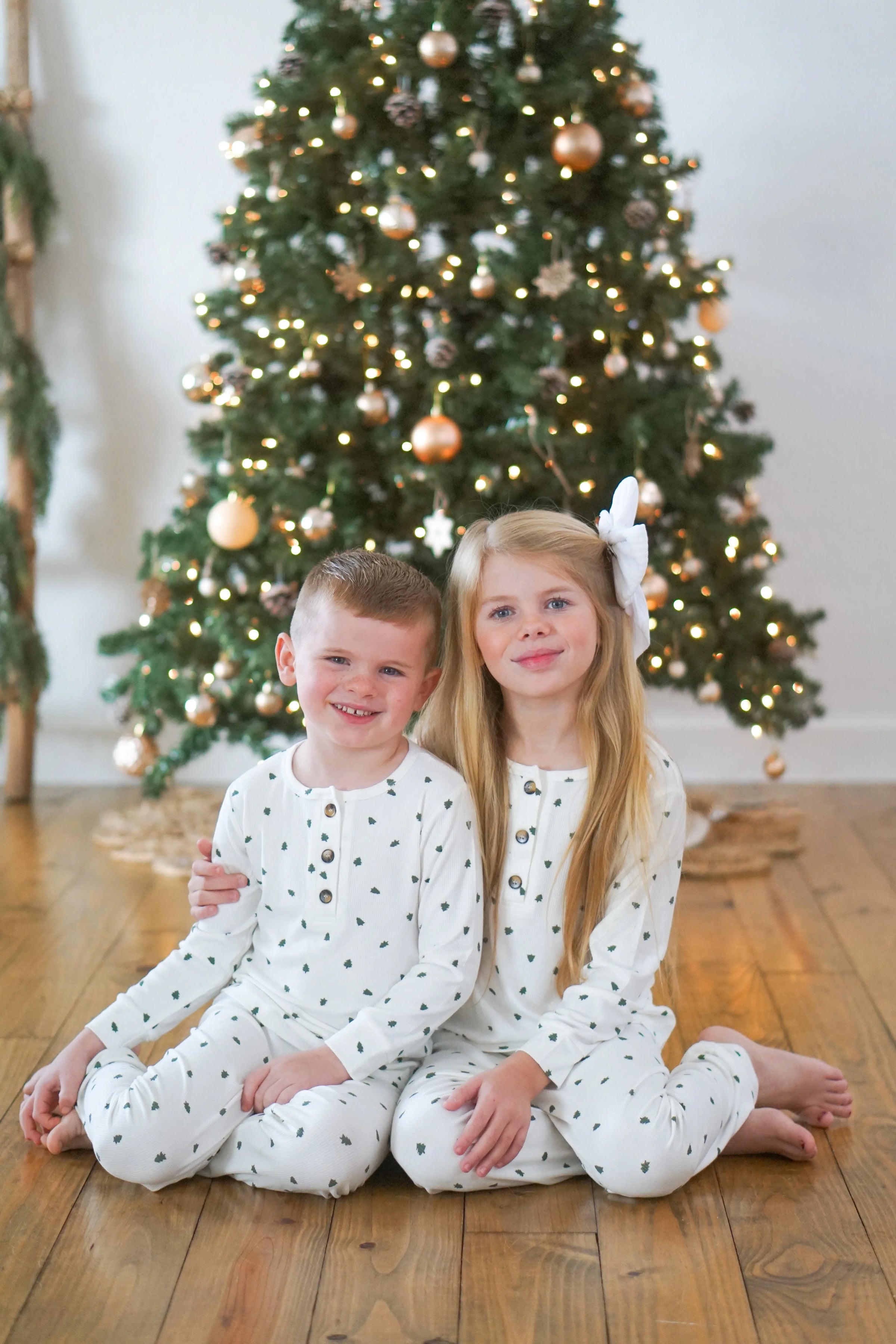 Tiny Trees Ribbed Bamboo 2pc Henley Pajamas - BIG FRENCHIES