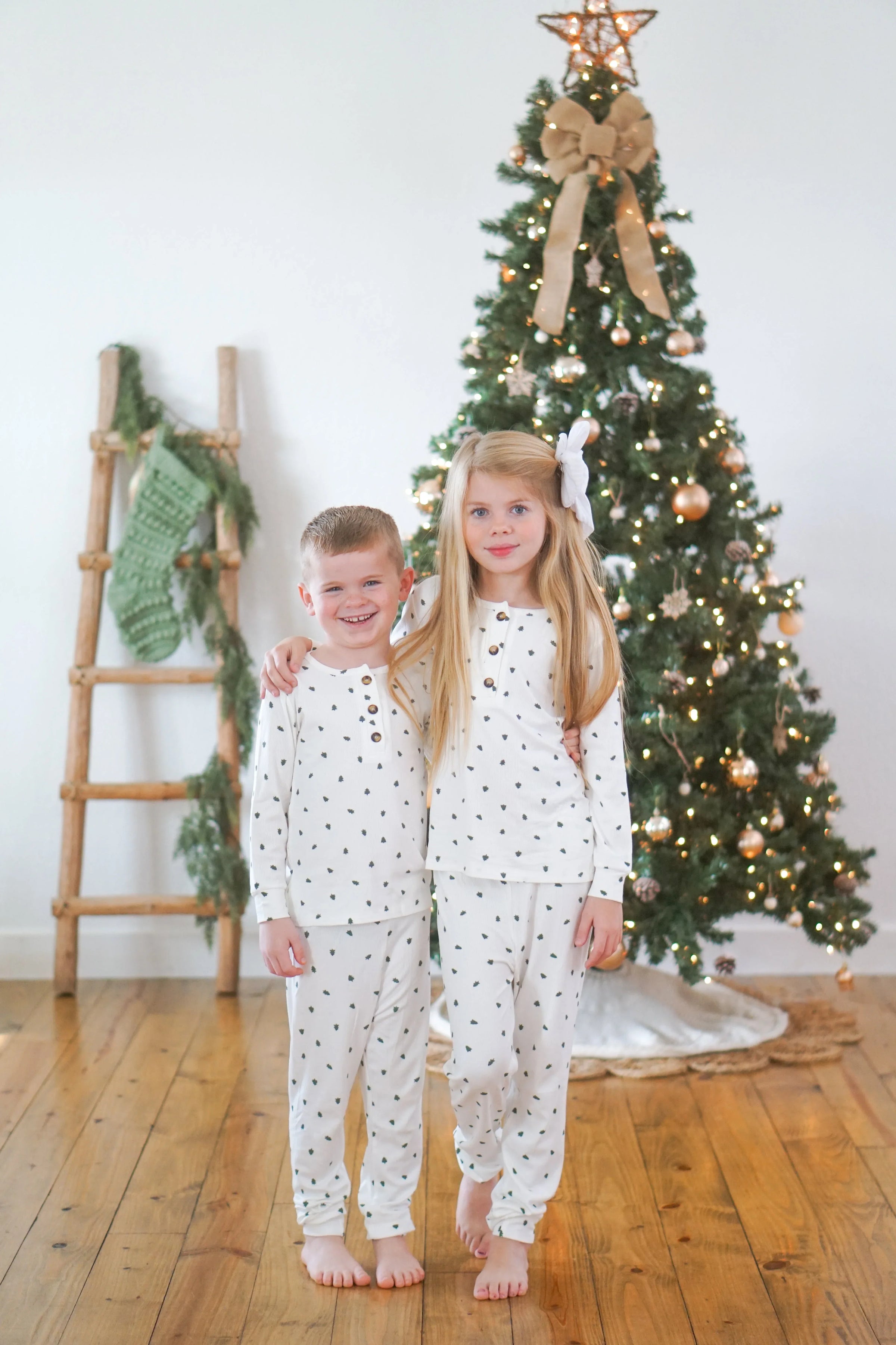 Tiny Trees Ribbed Bamboo 2pc Henley Pajamas - BIG FRENCHIES