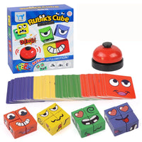 MEACAOFG Kids Face Change Expression Puzzle Building Blocks Montessori Cube Table Game Toy Early Educational Toys for Children Gifts
