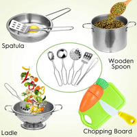 Stainless Steel Kids Kitchen Cookware Set – Pretend Play Cooking Toy - BIG FRENCHIES