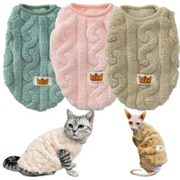 Soft Cozy Cat Sweater – Winter Fleece Vest for Sphynx & Small Dogs - BIG FRENCHIES