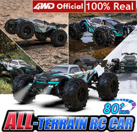 4WD RC Off-Road Car - 1:16 High-Speed Brushless Truck, 50-80KM/H, 4x4 Drift Racing Toy for Kids & Adults