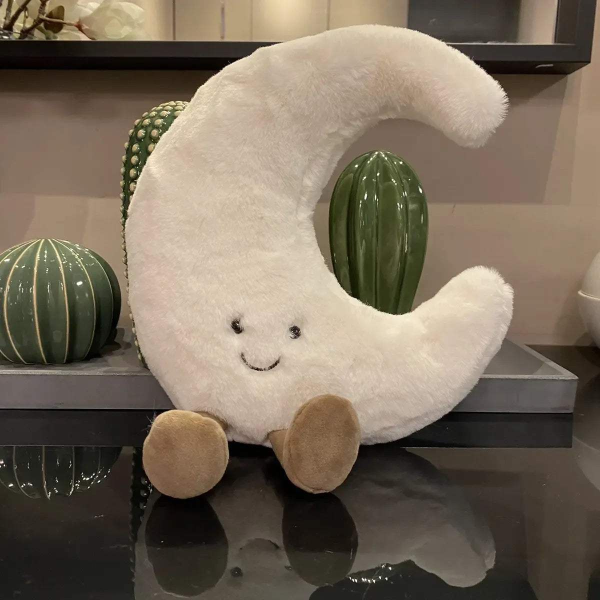 Smile Face Sun & Moon Plush Toy – Cute Cartoon Weather Pillow - BIG FRENCHIES