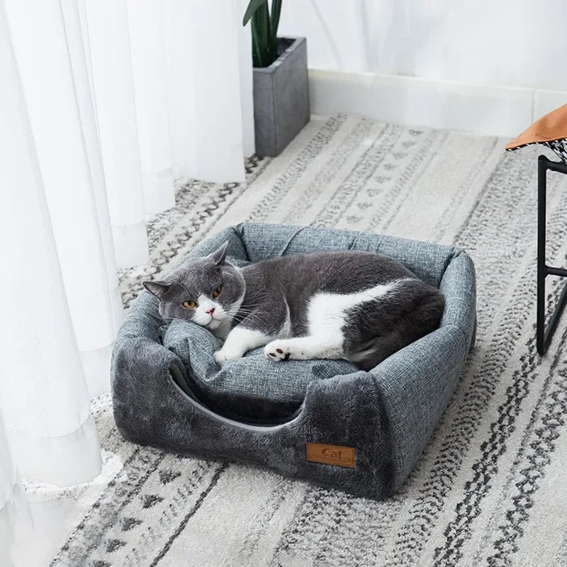 Heated Cat Bed – Self Warming Triangle Cat Cave for Indoor Pets - BIG FRENCHIES