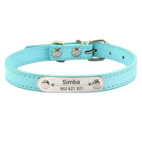 Personalized Dog Collar with Name Engraving – Anti-Lost PU Leather Collar for Dogs and Cats - BIG FRENCHIES