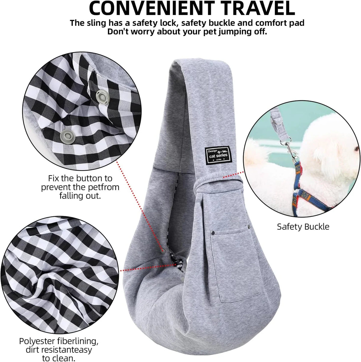 Cotton Dog Sling Carrier – Crossbody Travel Bag - BIG FRENCHIES