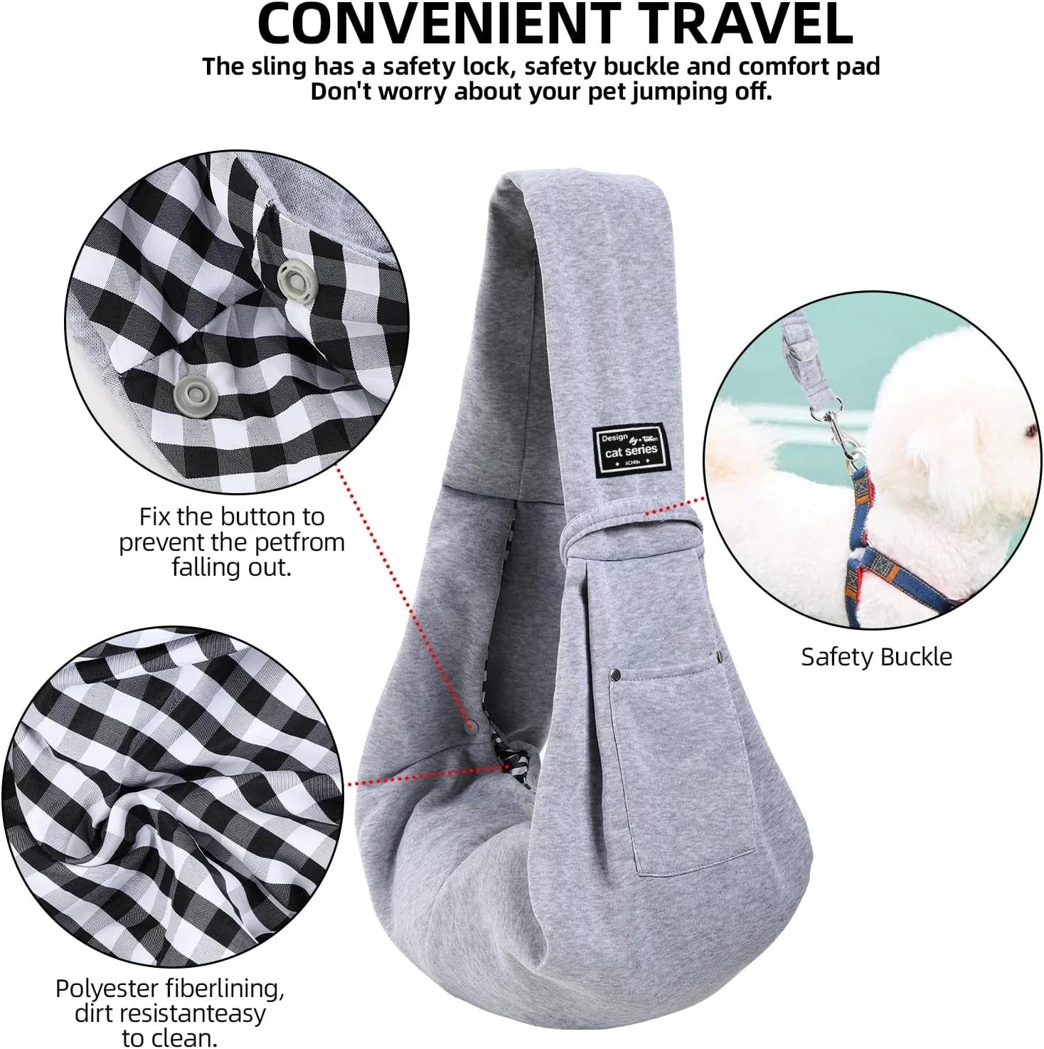 Cotton Dog Sling Carrier – Crossbody Travel Bag - BIG FRENCHIES