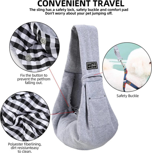 Cotton Dog Sling Carrier – Crossbody Travel Bag - BIG FRENCHIES
