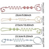 4PCS Adjustable Silicone Pacifier Chain Set | Safe Teether Toys for Baby Crib, High Chair & Gift Set – Beige