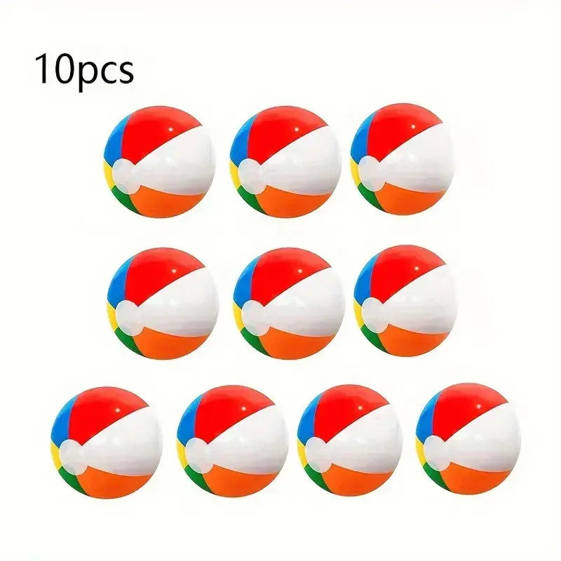 10Pcs Inflatable Beach Balls – Colorful Pool Party Water Game Toys - BIG FRENCHIES