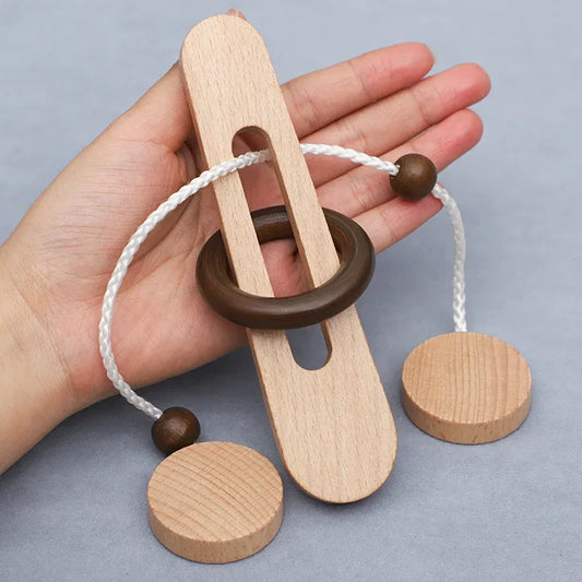 Wooden Ring Unlocking Game | Magic Ring Kongming Lock Puzzle Toy - BIG FRENCHIES