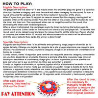 Spanish Basta Game Fast-paced Family Gathering Letter Toys For Adults Children Letters Learning Lengua española Juegos De Mesas