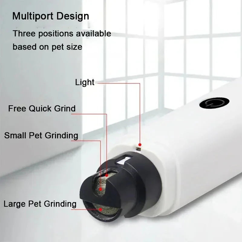 New Electric Pet Nail Grinder – USB Rechargeable LED Dog & Cat Clippers