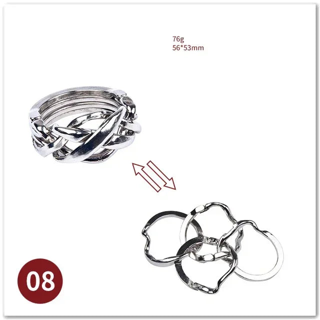MEACAOFG Classic IQ Metal Brain Teaser 3D Alloy Box Kong Ming Lock Puzzles Magic Baffling Puzzle Game Toys for Children Adults Funny Gift - BIG FRENCHIES
