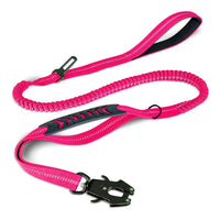 Reflective Shock Absorbing Bungee Dog Leash with Seatbelt Clip - BIG FRENCHIES