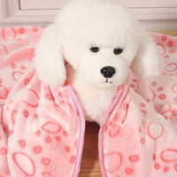 Soft Fluffy Pet Blanket – Cute Paw Print Warm Fleece Mat for Dogs & Cats - BIG FRENCHIES