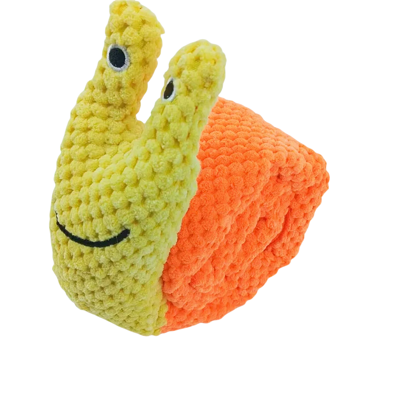 Dog Puzzle Feeder Plush Snail – Interactive Squeaky Chew Toy for Puppies & Dogs - BIG FRENCHIES
