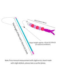 Elastic String Cat Teaser Wand with Faux Fur Bug - BIG FRENCHIES