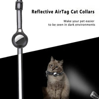 Cat AirTag Holder Collar – Adjustable Reflective Breakaway Kitten Collar with Bell & Waterproof AirTag Case - BIG FRENCHIES
