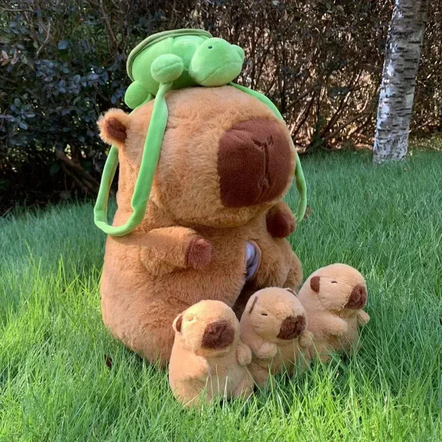 Capybara Plush Toy Set – Mommy with 4 Little Capibara Plush Dolls - BIG FRENCHIES