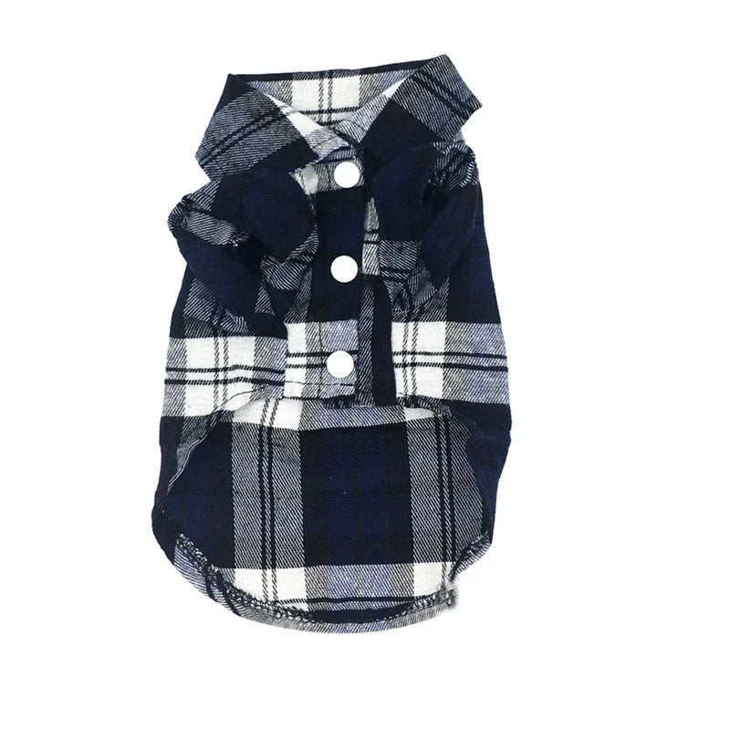 British Style Plaid Dog Shirt – Cotton Pet Clothes for Small Dogs & Cats - BIG FRENCHIES