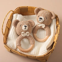 Crochet Animal Rattle Baby Toy Montessori Teether
