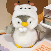 New Cute Penguin Plush Toy Baby Comforting Sleep Doll Fluffy Penguin Wearing Clothes Hats Stuffed Animal Pillow Birthday Gifts