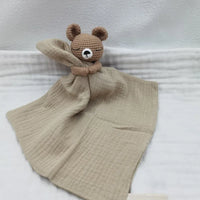 Baby Bib with Sleeping Animals Rattle