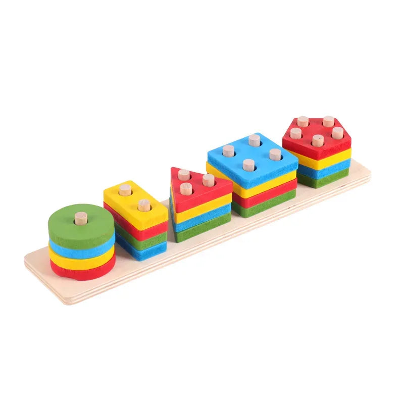 Montessori Wooden Building Blocks – Educational Color & Shape Toy - BIG FRENCHIES