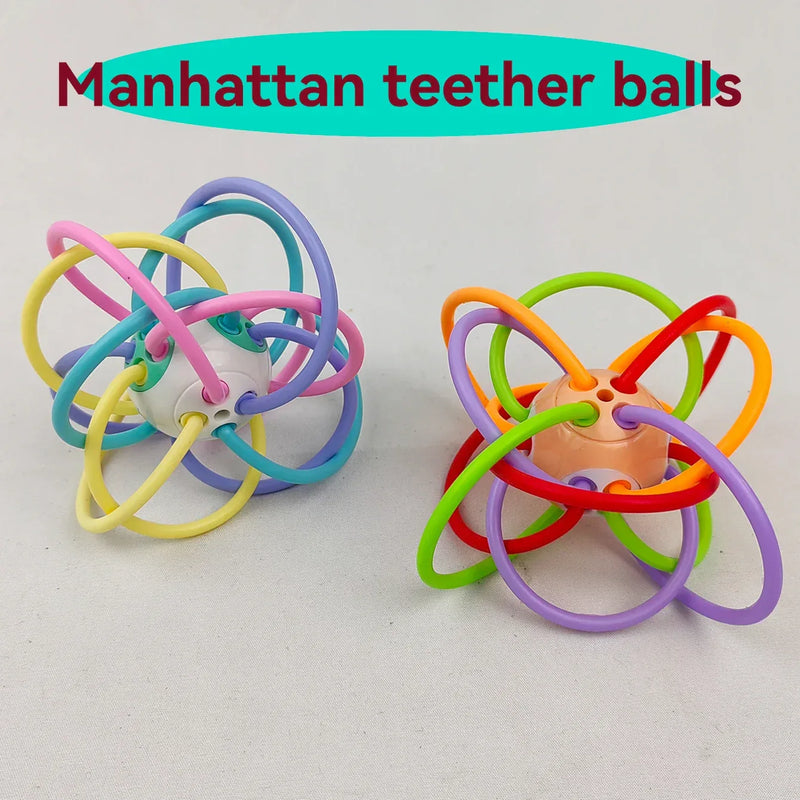 Manhattan Square Golfer Teether Ball – Educational Baby Toy - BIG FRENCHIES