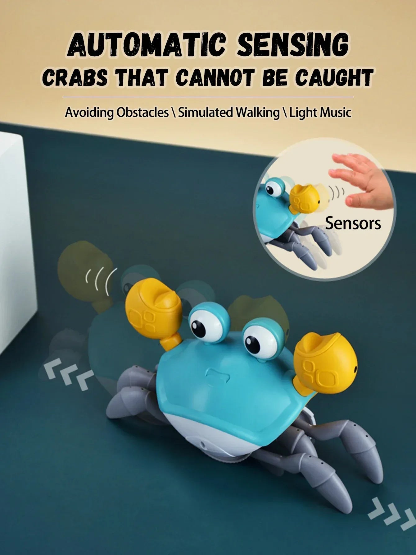 Auto-Sensing Escape Crab Toy – Crawling Baby Obstacle Avoiding Pet - BIG FRENCHIES