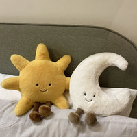 Smile Face Sun & Moon Plush Toy – Cute Cartoon Weather Pillow - BIG FRENCHIES