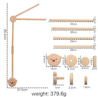 Baby Wooden Bed Bell Cartoon Rabbit Mobile