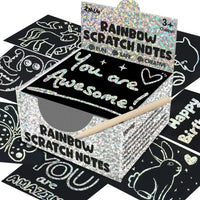 Dazzling Scratch Painting Kit - Parent-Child Interactive DIY Craft Toy with Note Cards