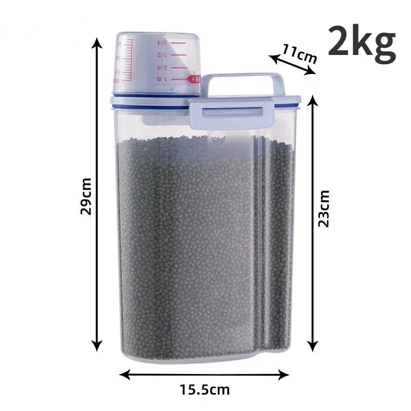 Dog & Cat Food Storage Container – 1.5kg/2kg with Measuring Cup - BIG FRENCHIES