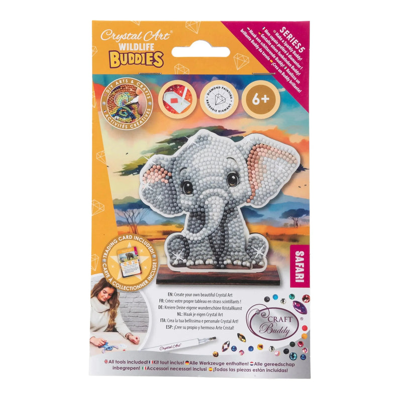 Safari Elephant "Wildlife" Crystal Art Buddies Kit Craft Buddy - BIG FRENCHIES