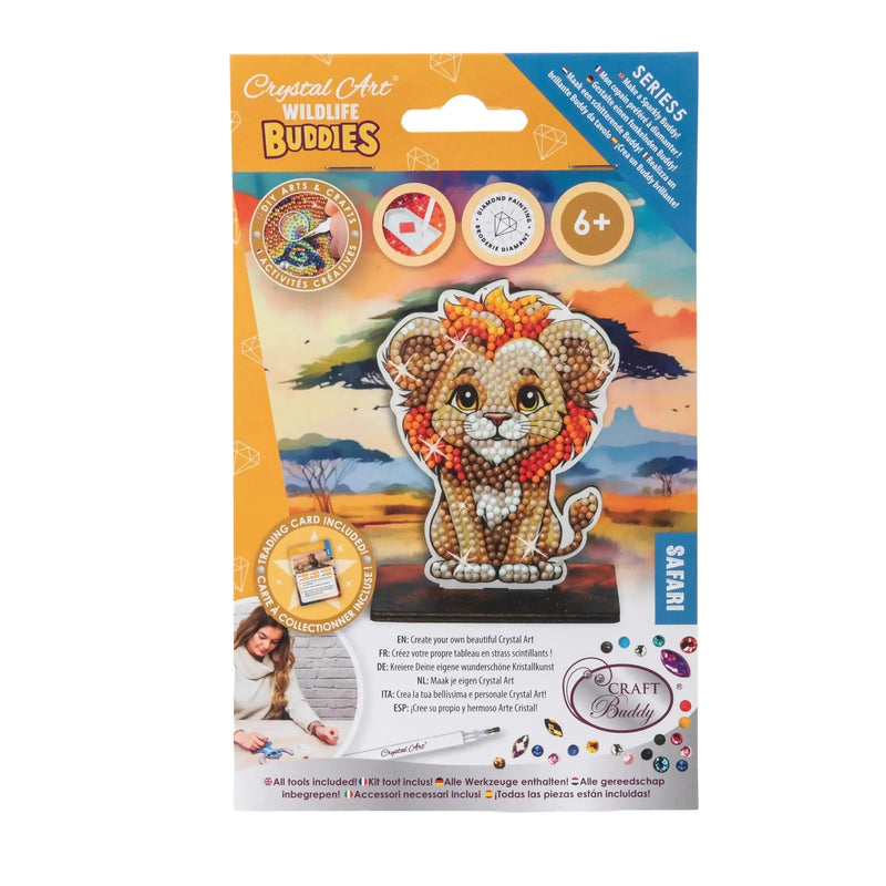 Safari Lion "Wildlife" Crystal Art Buddies Kit Craft Buddy - BIG FRENCHIES