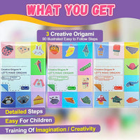 Origami Kit with 30/96 Sheets & Guiding Book - DIY Art Craft for Kids & Beginners
