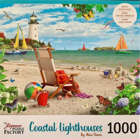 Sail into Summer Costal Lighthouses 1000 Piece Jigsaw Puzzle Leap Year - BIG FRENCHIES