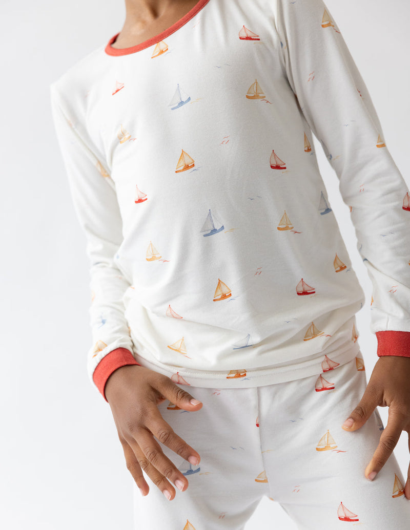Sailboat Bamboo Kids Pajama Set - BIG FRENCHIES
