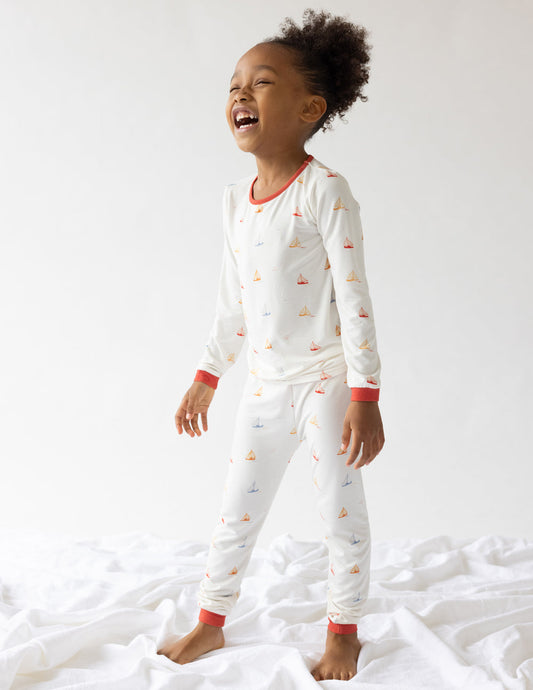 Sailboat Bamboo Kids Pajama Set - BIG FRENCHIES