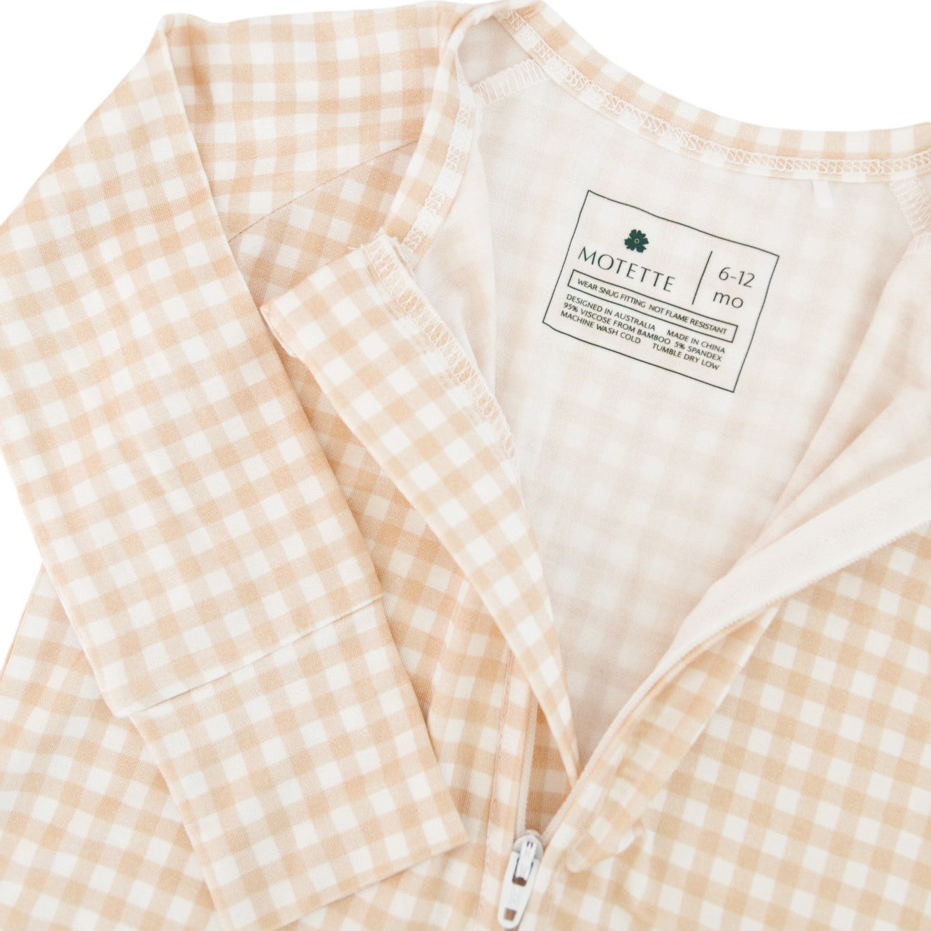 Sandstone Gingham Bamboo Sleeper - BIG FRENCHIES