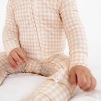Sandstone Gingham Bamboo Sleeper - BIG FRENCHIES