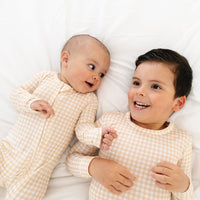 Sandstone Gingham Bamboo Sleeper - BIG FRENCHIES