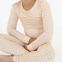 Sandstone Gingham Bamboo Toddler Pajama Set - BIG FRENCHIES