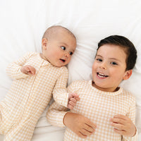Sandstone Gingham Bamboo Toddler Pajama Set - BIG FRENCHIES