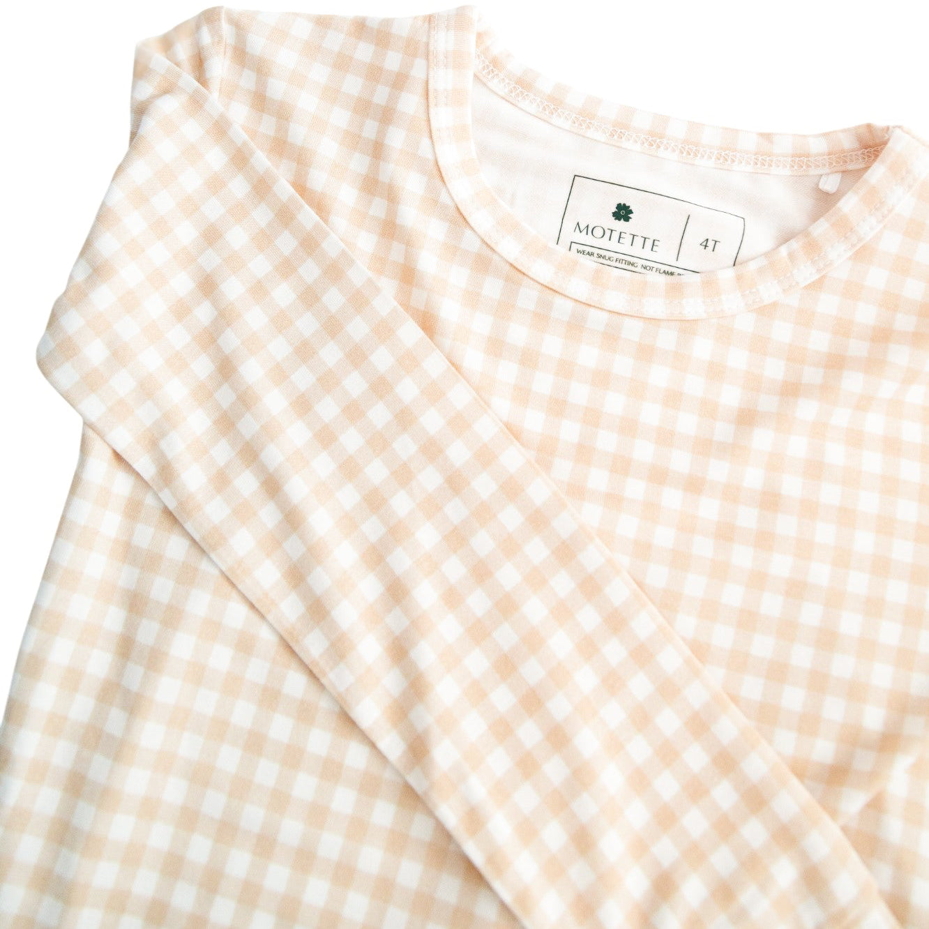 Sandstone Gingham Bamboo Toddler Pajama Set - BIG FRENCHIES